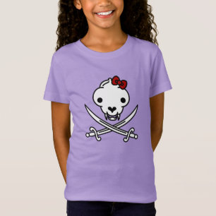 Funny Black White Jolly Kattunge Pirat Skull Bones T Shirt