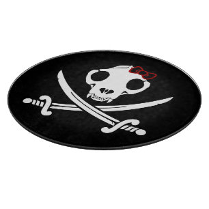 Funny Black White Jolly Kattunge Pirat Skull Saber