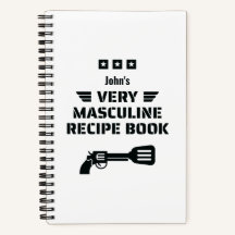 Funny Black & White Mycket Masculine Recipe Bok