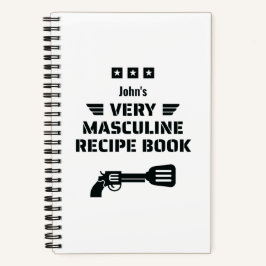 Funny Black & White Mycket Masculine Recipe Bok