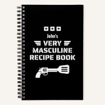 Funny Black & White Mycket Masculine Recipe Bok
