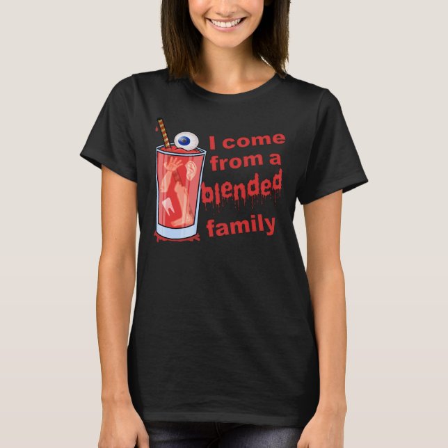 Funny Blended Family Pun Tee Shirt (Framsida)
