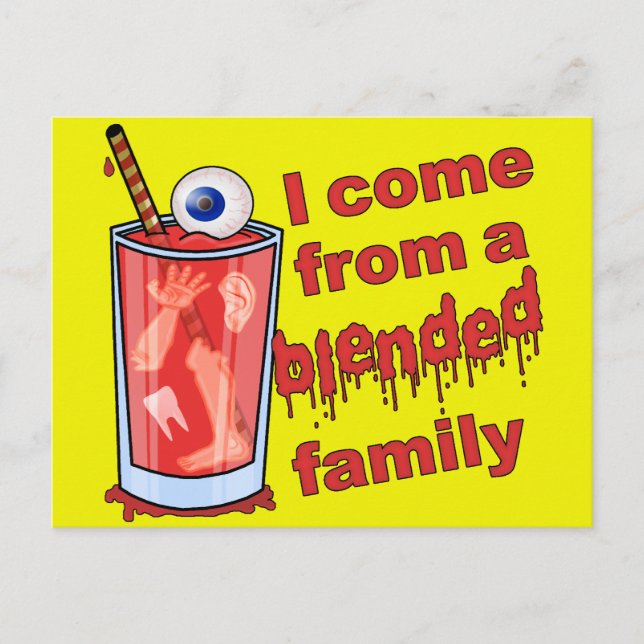 Funny Blended Family Pun Vykort (Framsida)