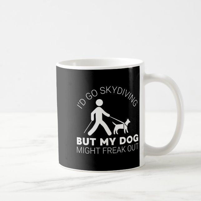 Funny Blind Joke Gift Seeing Eye Dog Skydiving Bli Kaffemugg (Höger)