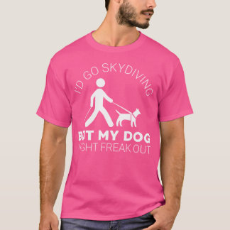 Funny Blind Joke Seeing Öga Hund Skydiving Blindne T Shirt
