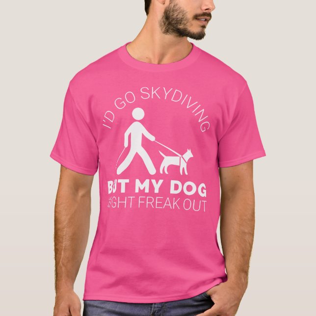 Funny Blind Joke Seeing Öga Hund Skydiving Blindne T Shirt (Framsida)