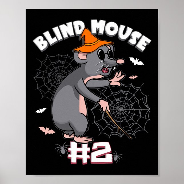 Funny Blind Mouse #2 Halloween Ghost Group-familj Poster (Framsidan)