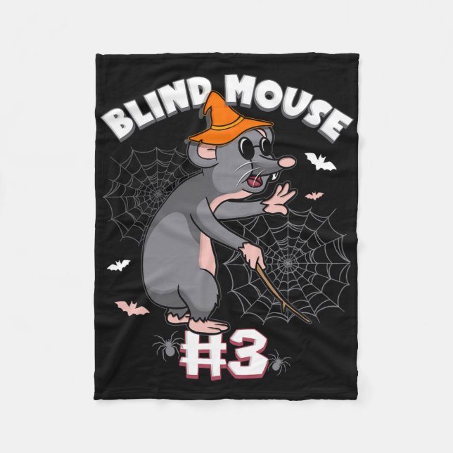 Funny Blind Mouse #3 Halloween Ghost Group-familj Fleecefilt (Framsidan)