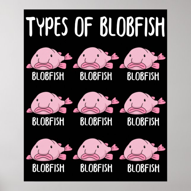 Funny Blobfish Gift Girls Boys Underwater Blobfish Poster (Framsidan)