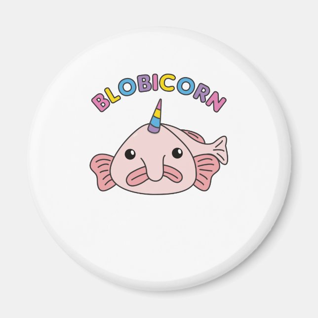 Funny Blobfish Unicorn Blobicorn Blobfish Magnet (Framsidan)