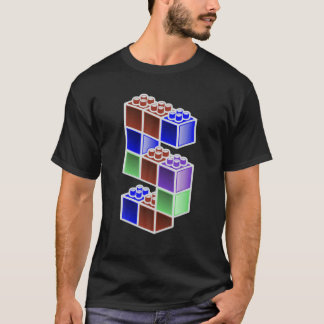 Funny Blocks Byggnad 5:e födelsedagspressen Coola T Shirt