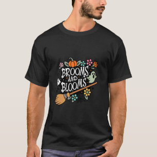 Funny Blommigt Halloween Brooms och Blooms Cute Gh T Shirt