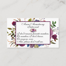 Funny Blommigt Introvert Visitkort