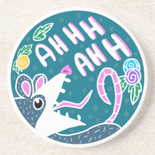Funny Blommigt Screaming Possum Underlägg