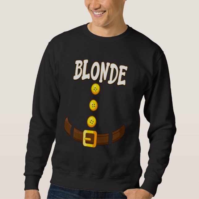 Funny Blonde jul Gnome Dwarf Matching Elf Co Lång Ärmad Tröja (Framsida)