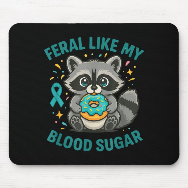 Funny Blood Sugar Raccoon Food Chaos Diabetes Fera Musmatta (Framsidan)