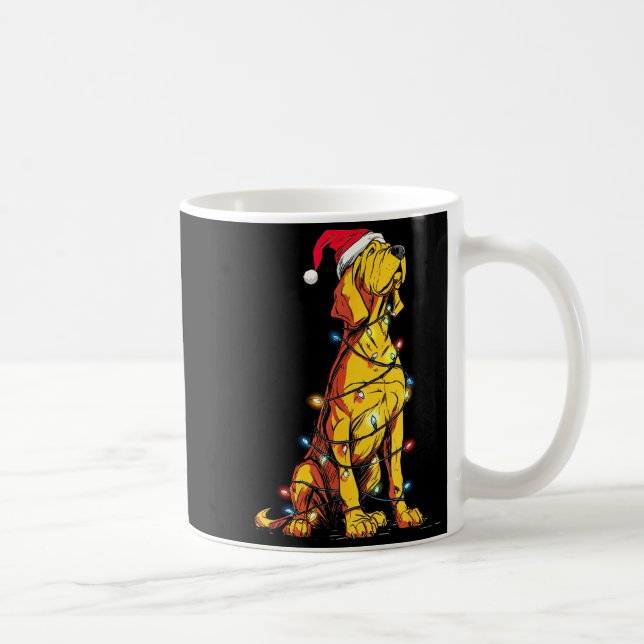 Funny Bloodhound Christmas Graphics Dog Lights Lov Kaffemugg (Höger)