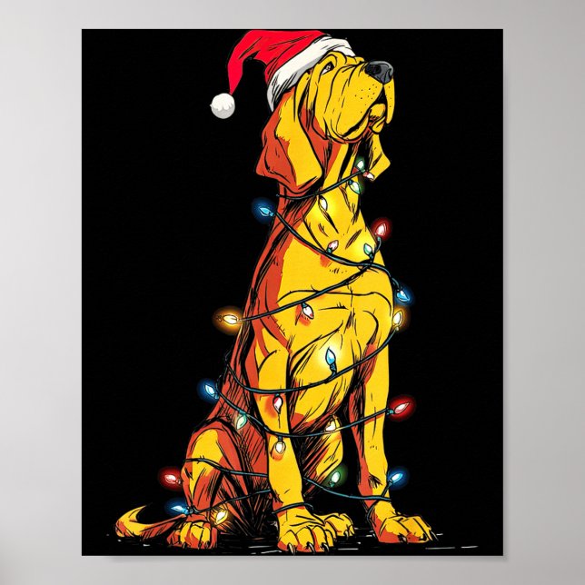 Funny Bloodhound Christmas Graphics Dog Lights Lov Poster (Framsidan)