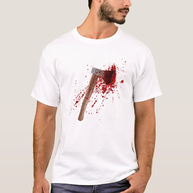 Funny Bloody Ax Halloween Costume Matching Manar W T Shirt (Framsida)