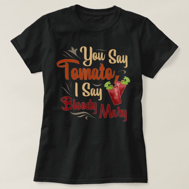Funny Bloody Mary Tomato Manar & Womens T Shirt (Design framsida)