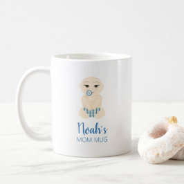 Funny Blue Baby Boy Newborn Illustration Kaffemugg
