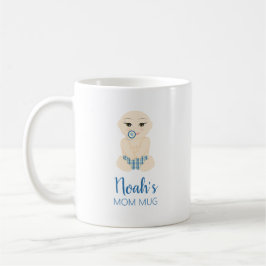 Funny Blue Baby Boy Newborn Illustration Kaffemugg
