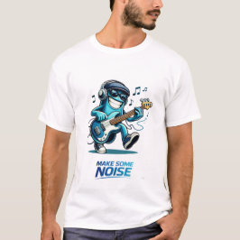 Funny Blue Bass Player Character Music  T Shirt