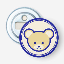 Funny Blue Beige Nalle Cute Tecknad Art