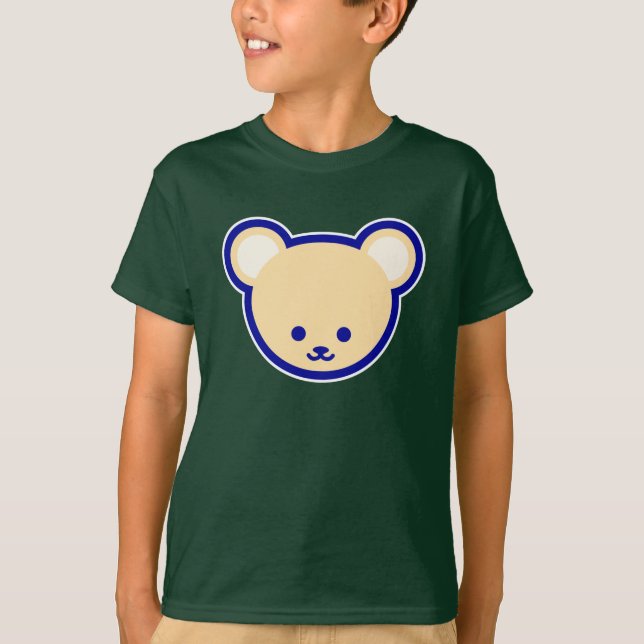 Funny Blue Beige Nalle Cute Vector Art T Shirt (Framsida)