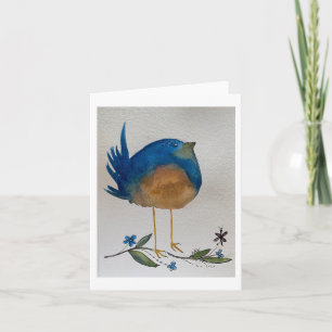 Funny Blue Bird Kort