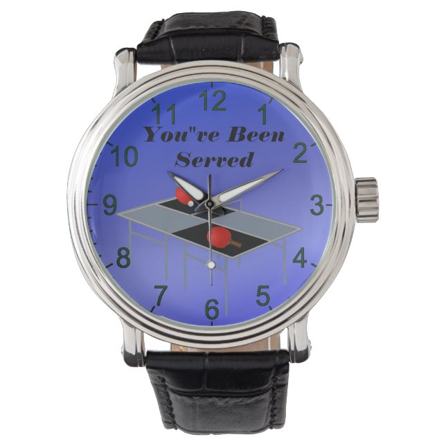 Funny Blue Bord Tennis, Manar Wrist Watch Armbandsur (Framsida)