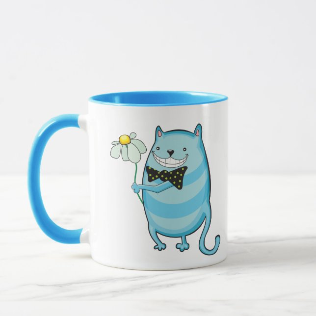 Funny Blue Cat Mugg (Vänster)