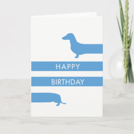 Funny Blue Dachshund Grattis på födelsedagen Kort