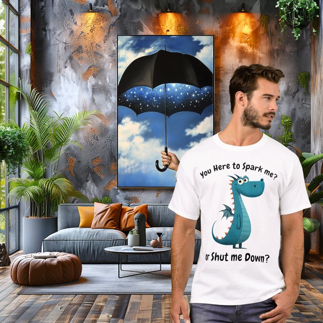 Funny Blue Dragon Original Humor Design T Shirt (Skapare uppladdad)