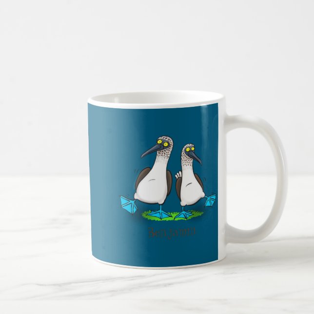 Funny Blue Footed Ies Cartoon Illustration  Kaffemugg (Höger)