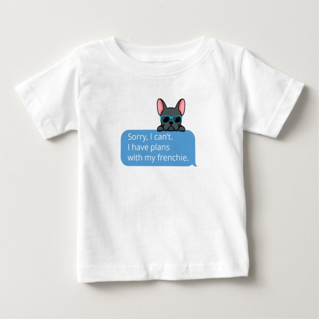 Funny Blue Fransk Bulldog T Shirt (Framsida)