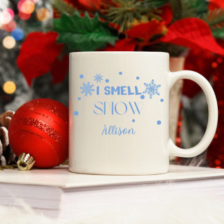 Funny Blue I Smell Snö-kaffe Mugg