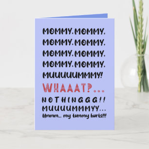 Funny Blue Mamma Modern Typography Mors dag Helgkort