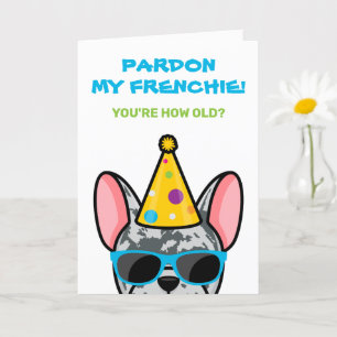 Funny Blue Merle Fransk Bulldog Frenchie Birthday Kort