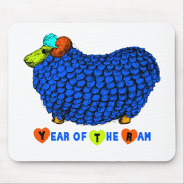Funny Blue Ram kinesiskt År Zodiac Mousepad Musmatta