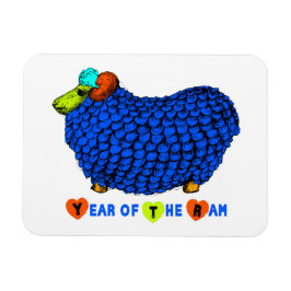 Funny Blue Ram Kinesiskt år Zodiac P Magnet