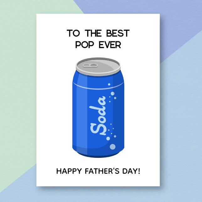 Funny Blue Soda Pop Pun Fars dag Card Kort (Skapare uppladdad)