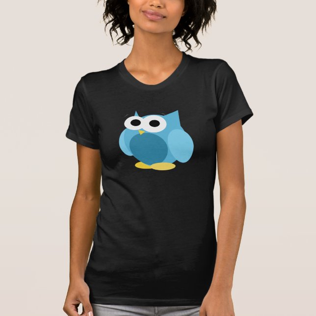 Funny Blue Uggla T-Shirt (Framsida)