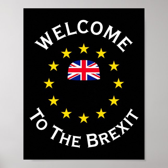 Funny Blue Yellow European Union Welcome To Brexit Poster (Framsidan)