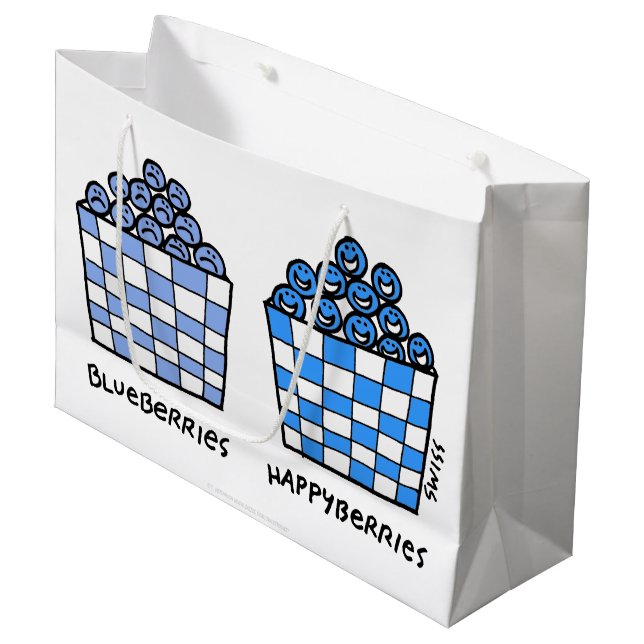 Funny Bluebär Happybär Tecknad Gift Bag (Framsidan Vinklad)
