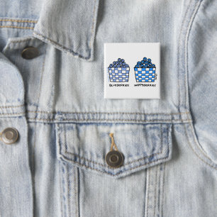 Funny Bluebär Tecknad Blueberry Älskare Button Knapp