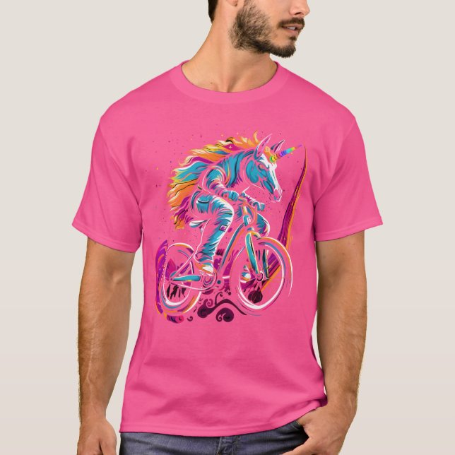Funny Bmx Unicorn Bike Magic Bicycle Rider T Shirt (Framsida)