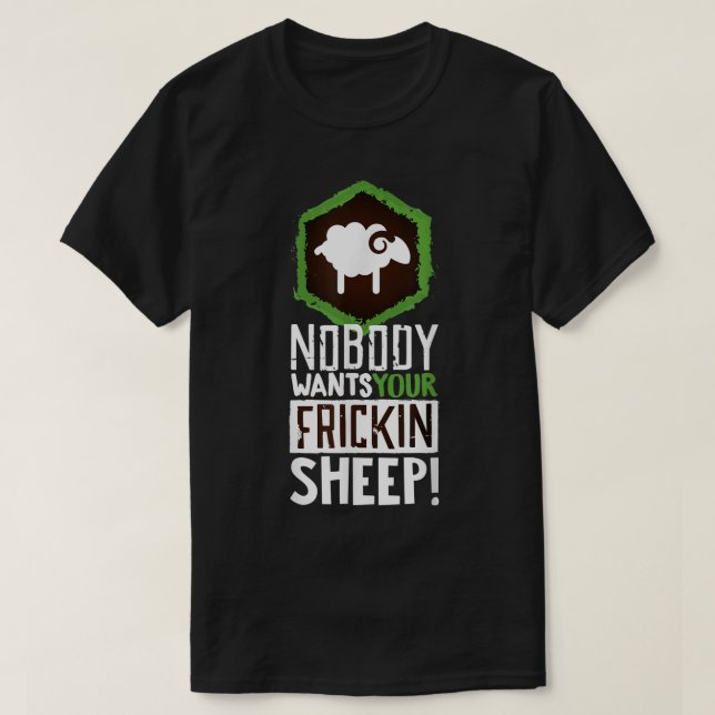Funny Board Game Trading Sheep Design T Shirt (Design framsida)