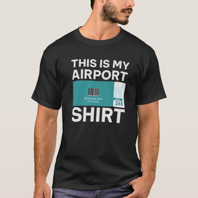 Funny Boardingpass på flygplats, Funny Traveling T Shirt (Framsida)