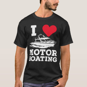 Funny Boat Kapten Boaters i Kärlek Motor Boating T Shirt